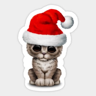 Baby Kitten Wearing a Santa Hat Sticker